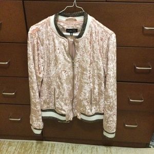 Rue light pink velvet jacket